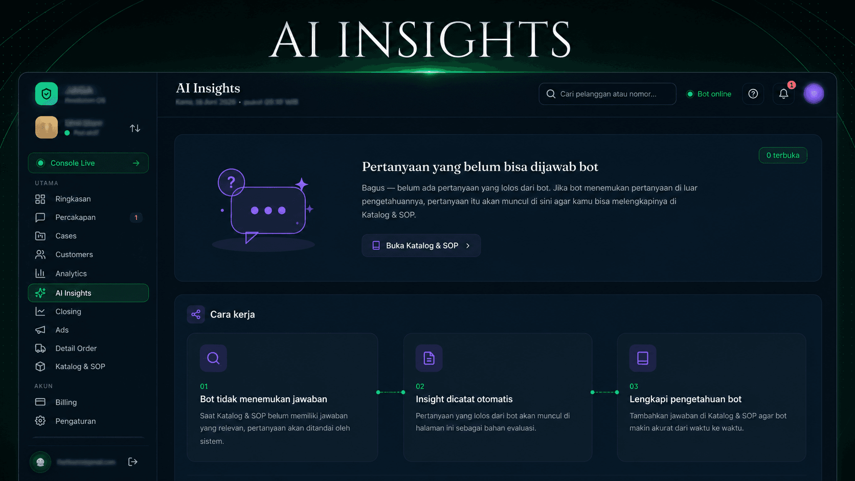 Fitur AI Insights — JAGA AI